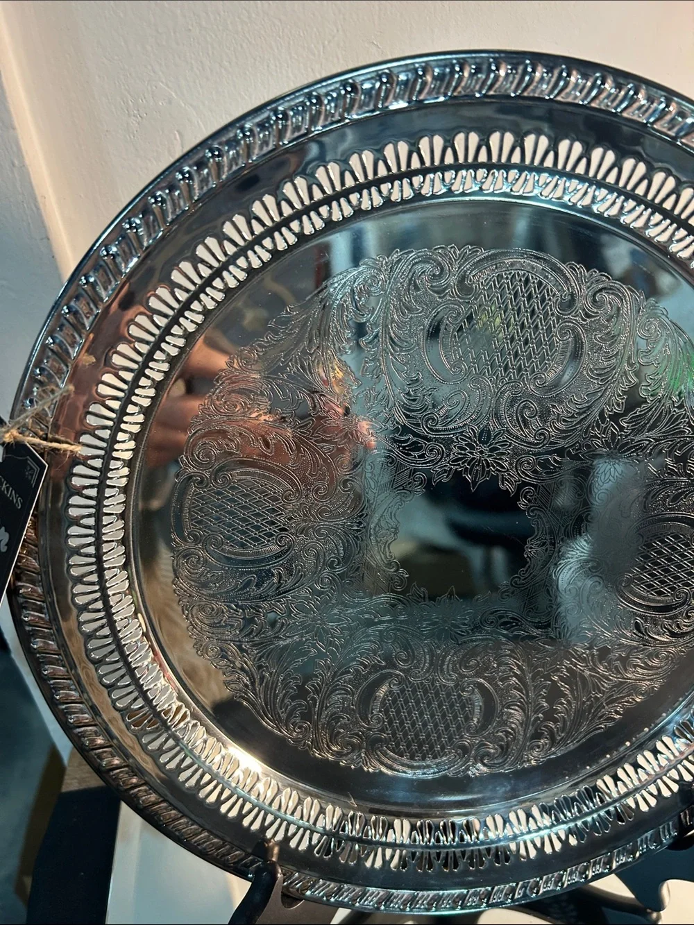 Gorgeous Italian silver plate 12 inch serving plate Serving Platter